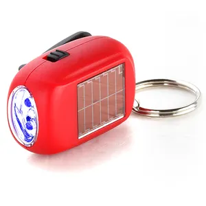 mini solar & dynamo torch flashlight small keychain