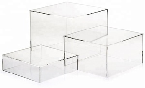 Tùy chỉnh 20x20cm 5 mặt rõ ràng <span class=keywords><strong>Acrylic</strong></span> đồ trang sức ngăn hộp hiển thị Cube - Product Image 2