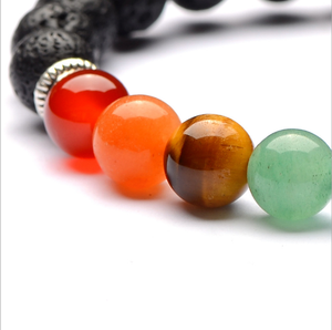 <span class=keywords><strong>Bracelet</strong></span> <span class=keywords><strong>Arbre</strong></span> <span class=keywords><strong>de</strong></span> <span class=keywords><strong>Vie</strong></span> en Pierre Naturelle, 7 Chakras, Pierre Volcanique, Diffuseur d'Huiles Essentielles pour Femmes - Product Image 4