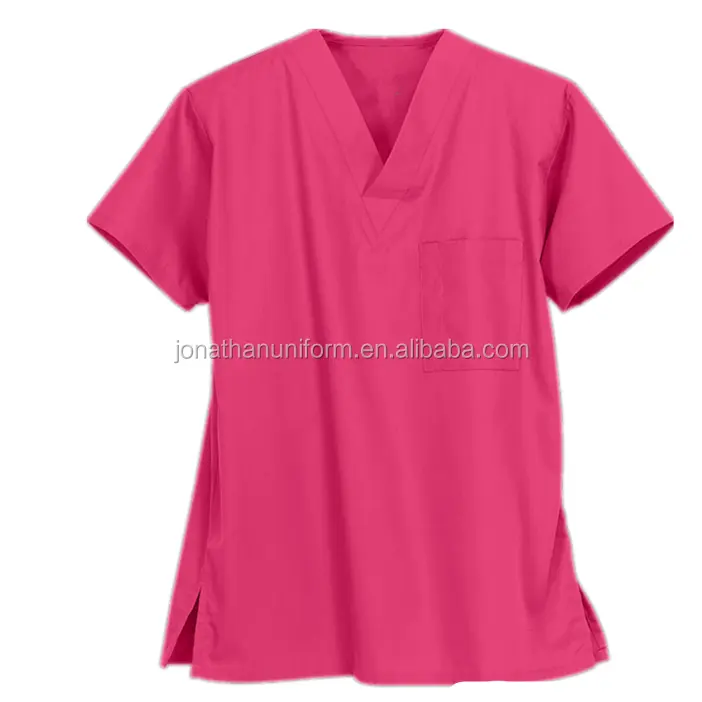 Venta al por mayor T/C V Cuello clásico unisex médico uniforme de enfermera vestido superior para hospital