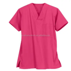 Wholesale T/C V neck classic unisex medical nurse uniform top dress for hospital