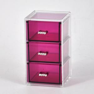 Cajón de plástico rosa oscuro para organización de escritorio - Product Image 2