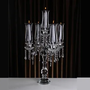 Candelabros de cristal de alta qualidade yiwu, 2017 novo design de boa qualidade com 9 braços para casamentos