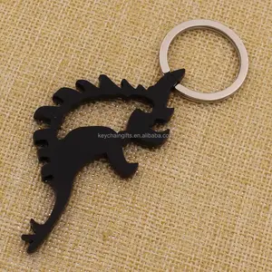 aangepaste metalen bier flesopener met sleutelhanger dinosaurus