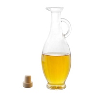 Bouteille à huile en verre de 500 ml (16 oz) avec bec verseur et poignée, pour la cuisine, avec bouchon en liège
