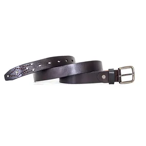High Quality Hand Stitching with Rivets Belt Alloy Buckle Cowhide Leather For Men and Female
