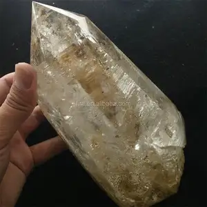 De gran tamaño Natural se burbujas de agua ENHYDRO de cristal de cuarzo claro puntos Original Brazil