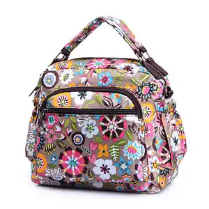 Customised printing polyester nice cheap ladies handbags purses women tote messenger bag female hand bags