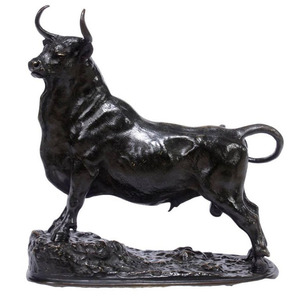 Escultura de animal para decoración al aire libre, tamaño natural, Toro de bronce para jardín de casa - Product Image 2