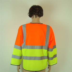 <span class=keywords><strong>Gilet</strong></span> à manches longues pour Protection d'<span class=keywords><strong>orange</strong></span>, 120gsm, vêtement <span class=keywords><strong>de</strong></span> <span class=keywords><strong>sécurité</strong></span> automobile le plus populaire, tricoté et <span class=keywords><strong>jaune</strong></span>, avec poche pour la poitrine - Product Image 3