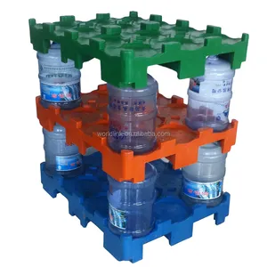 12pcs 베스트 셀러 물 쌓인 보관 HDPE 물통 플라스틱 물병 트레이