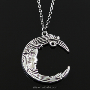 Aleación Collar de plata hombre en la <span class=keywords><strong>Luna</strong></span> <span class=keywords><strong>cara</strong></span> collar colgante collar joyería de moda - Product Image 2