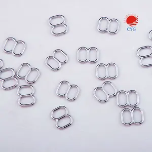 CYG wholesale Zinc Alloy Silver gold ring and slider Bra Straps Holders Metal Bra Hook Buckles garment bra accessories