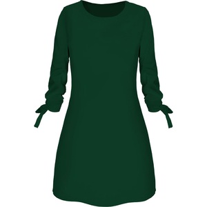 Di Colore Solido di modo Casuale O-Collo Allentato Abiti 3/4 Dell'arco Del Manicotto Elegante Donna Abiti Più Il <span class=keywords><strong>Vestito</strong></span> Da Formato - Product Image 1