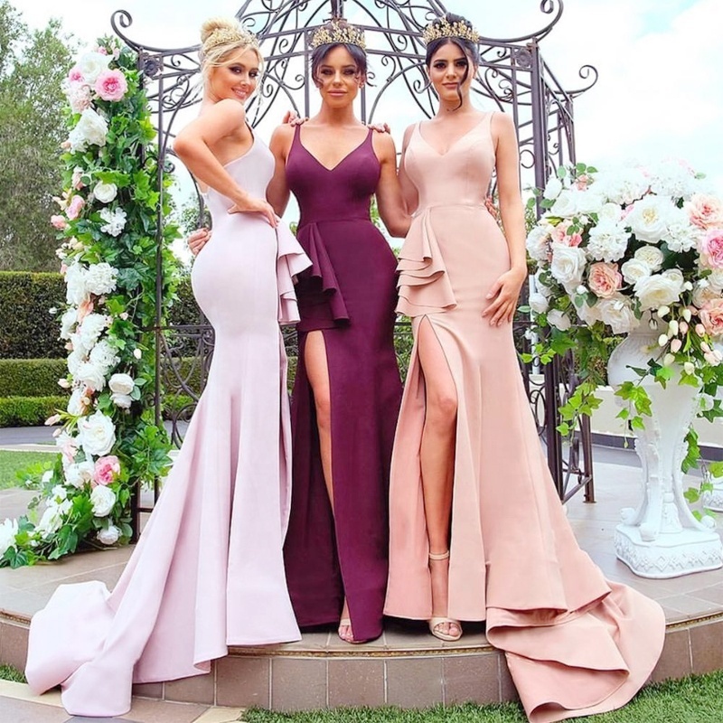 alibaba bridesmaid dresses Latest Gorgeous Western Girls Burgundy Elegant Dresses| .com fantasy ball gown aesthetic