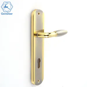 ETALIA品牌门锁铝柄铁板门锁金色大码门把手锁定设置