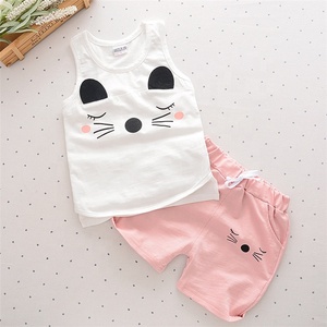 Abbigliamento estivo a maniche corte per <span class=keywords><strong>bambina</strong></span> 2-3 anni, set con <span class=keywords><strong>pantaloni</strong></span>, fantasia elegante, vestiti per bambini - Product Image 3