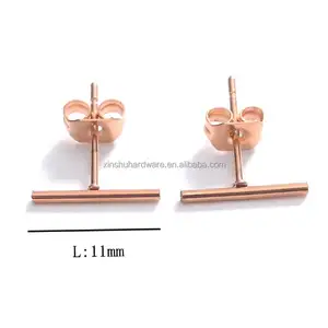 Nhà Máy Cung Cấp Thiết Kế Đơn Giản Giá Rẻ Giá Thép Không Gỉ Tiny Bar Stick Stud Bông Tai