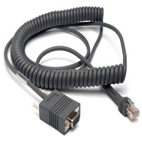 Cable Retráctil Enrollado RJ45 RS232 CBA-R03-C12PAR de 12 pies (5 m), Conductor de Cobre Estañado TPE/PVC, Garantía de 18 Meses para Symbol LS2208