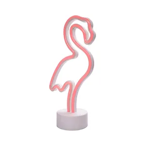 Finderdome Flamingo Interior Decorativo Bonito Estatueta Night Table Lamp Luz personalizado Neon Light para Presente Quarto Quarto Crianças