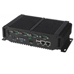 Aluminum Case With Multi-serial COM Port RS485 RS232 SSD 64Gb VGA 2 LAN Fanless Industrial Mini PC Computer