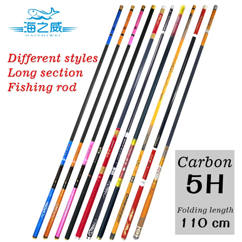 Vara de pesca telescópica profissional em branco, vara de carbono de 2.7m-8m, vara de pesca longa para taiwan