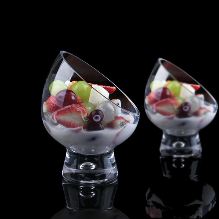 Slant Ice Cream Bowls High Quality Glass with Food Grade Certification Color Box Customized for Dessert Salad Fruit Ect. 5000PCS