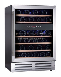 Vente chaude 870mm Hauteur 145L Refroidisseur De <span class=keywords><strong>Vin</strong></span> <span class=keywords><strong>Armoire</strong></span> 46 Bouteilles Capacité Électrique Intégré pour Ménage Hôtel Caractéristiques Porte En Verre - Product Image 1