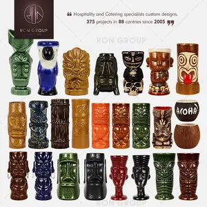 Tazas de cerámica para cóctel TIKI, diseños únicos de Bar, varios estilos, Hawái, gran oferta, logotipo personalizado, venta al por mayor