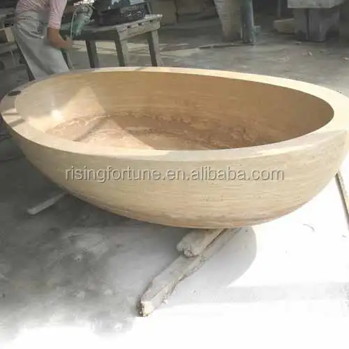 Oval shaped natural stone tubs