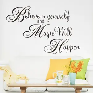 outdoor wall stickers 3d wall stickers home decor art vinyl quote believe in yourself and magic will happy spiderman stickers