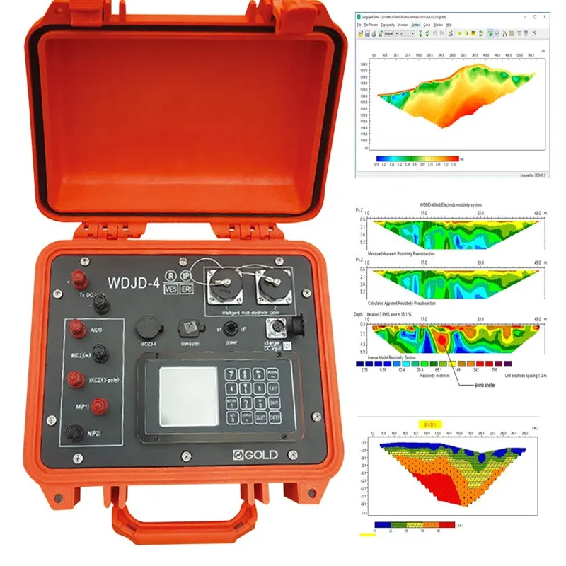 Detector de agua subterránea, equipo de polarización inducida, WDJD-4 de vigilancia geofísica, CC