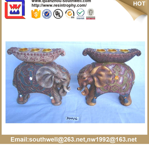 Nueva estatuilla <span class=keywords><strong>elefante</strong></span> dorado de titular de la vela - Product Image 1