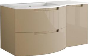 Mobile <span class=keywords><strong>Bagno</strong></span> Moderno Sospeso in PVC Curvo Lucido con Lavabo Integrato - Product Image 2