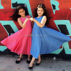 Abito <span class=keywords><strong>Estivo</strong></span> Trendy per <span class=keywords><strong>Bambina</strong></span>, Vestito Lungo a Righe Senza Maniche in Morbido Cotone Elasticizzato, <span class=keywords><strong>Abbigliamento</strong></span> <span class=keywords><strong>Estivo</strong></span> per Ragazze - Product Image 6