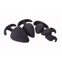 Black Anal Sex Toys Silicone Butt Plugs for Women and Men