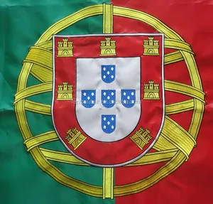 Индивидуальный заводской прямой 3x5ft 210D нейлоновый вышитый португальский флаг