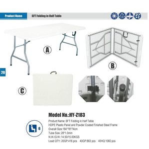 Z183 6ft Gấp Đôi Nhựa Bảng Với Carry Trường Hợp, Ngoài Trời Di Động Giá Rẻ Nhựa Cắm Trại Dã Ngoại Bảng Sản Xuất Tại Trung Quốc - Product Image 6