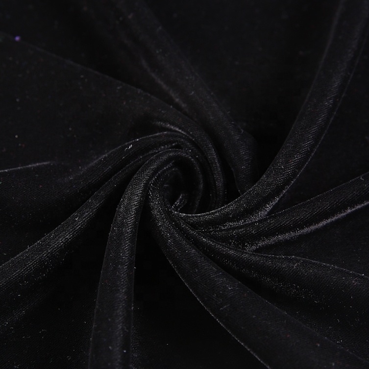 New design black indonesia kain curtain black sofa fabric velour 9000 velvet for blanket