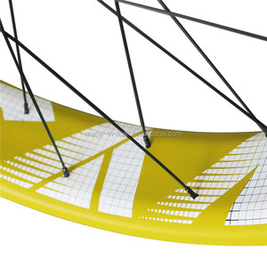 Roues de vélo gras <span class=keywords><strong>ICAN</strong></span> FW90 jaunes, jeu de roues en carbone de 90 mm - Product Image 4