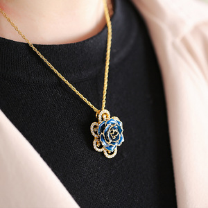 <span class=keywords><strong>Collana</strong></span> XP-RRN-1020 con Fiore Placcato <span class=keywords><strong>Oro</strong></span>, Rosa Vera - Product Image 2