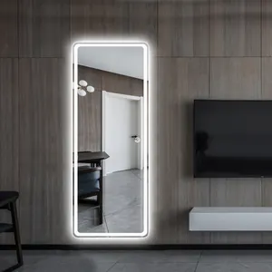 Mirror Bathroom Mirrors Prices Hot Sale Frameless Backlit Full Body Full Length Led Wall Mirror With Touch Button