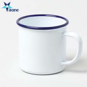 Tasse <span class=keywords><strong>en</strong></span> Émail Personnalisée avec Logo Imprimé, Tasse <span class=keywords><strong>en</strong></span> Métal Blanc Personnalisée, Tasse à Café <span class=keywords><strong>en</strong></span> Émail pour le Camping avec Bord Noir, Cadeaux de Haute Qualité - Product Image 6