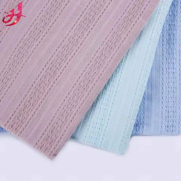 Plain dyed style leno cotton eyelet 100% ring spun cotton fabric price per yard for dress