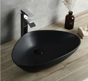 YYU中国卫生洁具新现代设计哑光黑色浴室陶瓷洗手艺术盆美国851A-YA