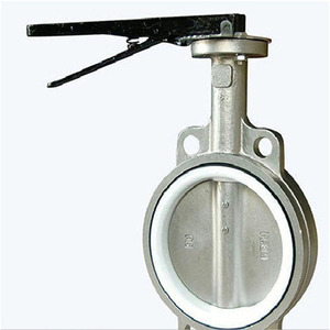 Directo de fábrica SS304 PTFE Forrado Manual Oblea Válvula de <span class=keywords><strong>mariposa</strong></span> Acero inoxidable para agua Gas Aceite Aire Garantía de 2 años Hecho en China - Product Image 6