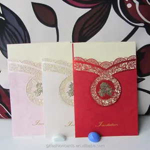 2020 Guangzhou Luxury Laser Cut Foiling Chinese Wedding Invitation Cards for wholesale