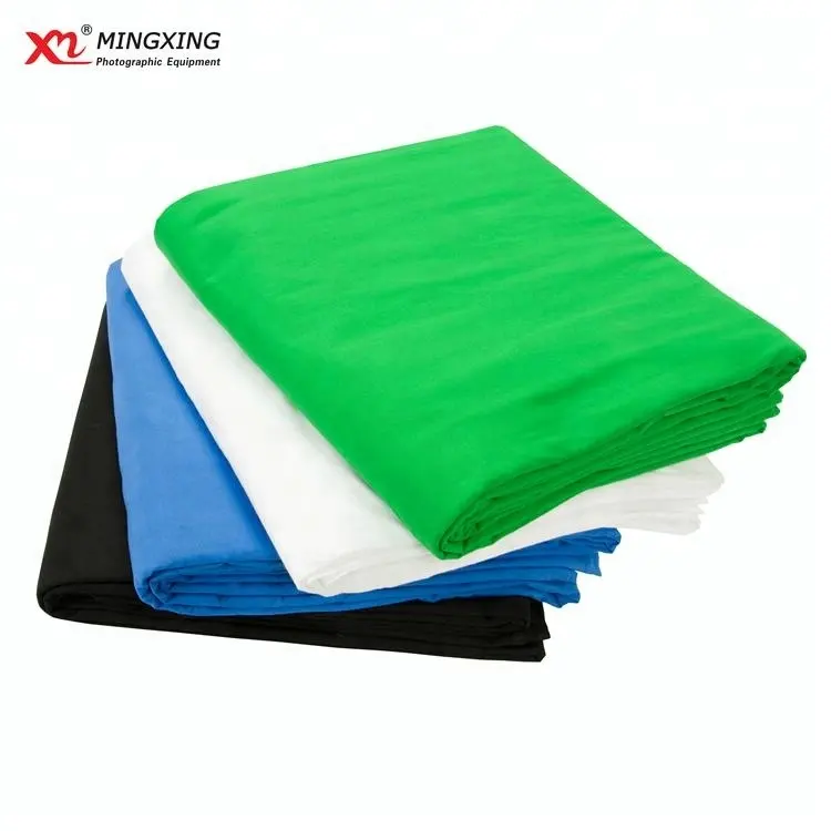 High quality wholesale 100% cotton chromakey muslin green screen 3m photography muslin backdrops