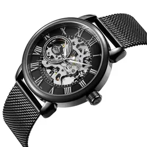 MG.ORKINA-Reloj de marca popular para hombre, de acero inoxidable, manual, mecánico, hueco, nuevo