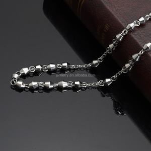 Beyaz faceted Boncuk Tespih <span class=keywords><strong>Metal</strong></span> Centerpiece ve Haç Çapraz Toplu Toptan katolik tesbihi Boncuk Kolye